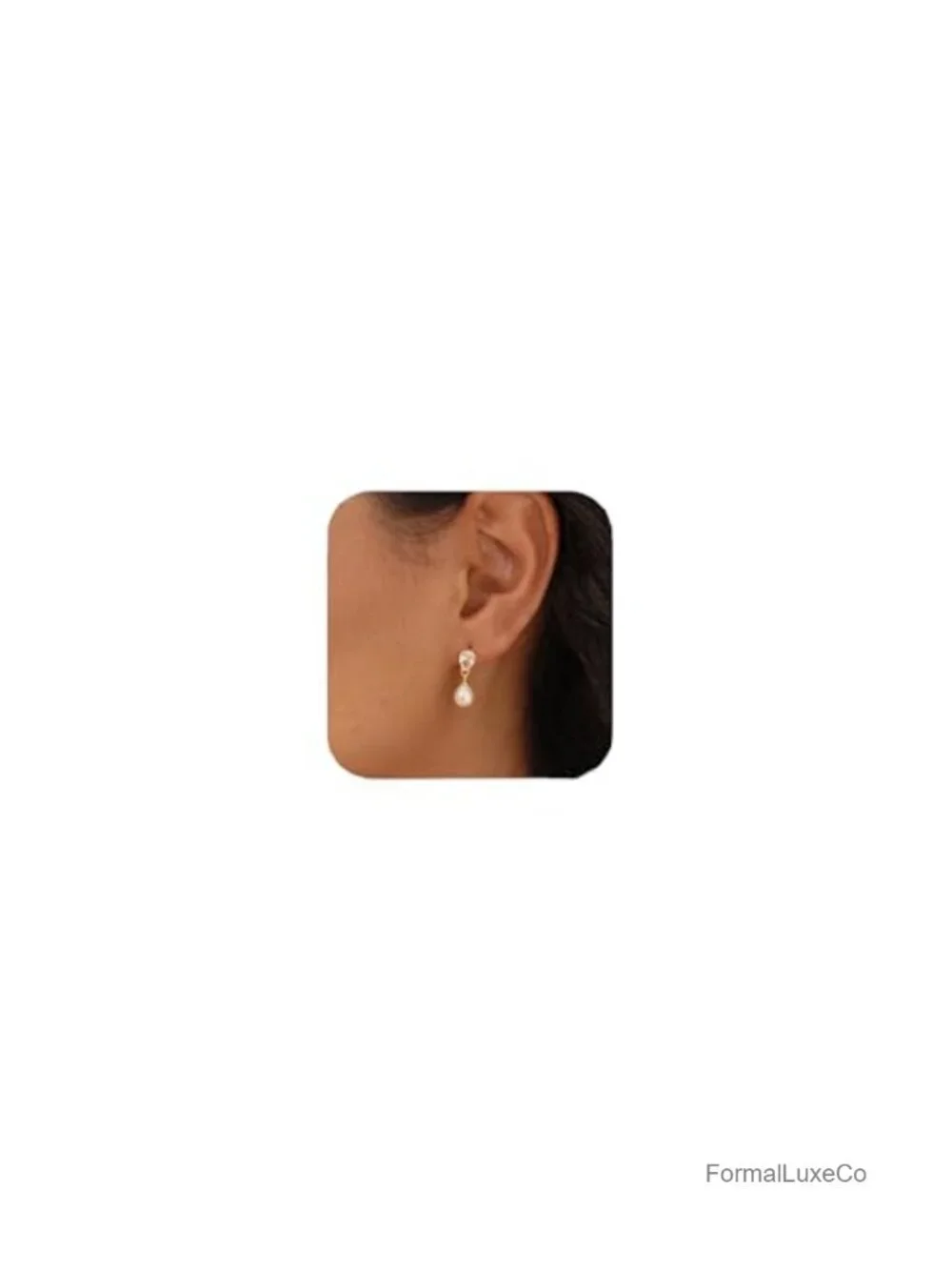 Trendy Dainty Dangle Earrings 14K Gold Plated Drop Earrings Pearl CZ Diamond